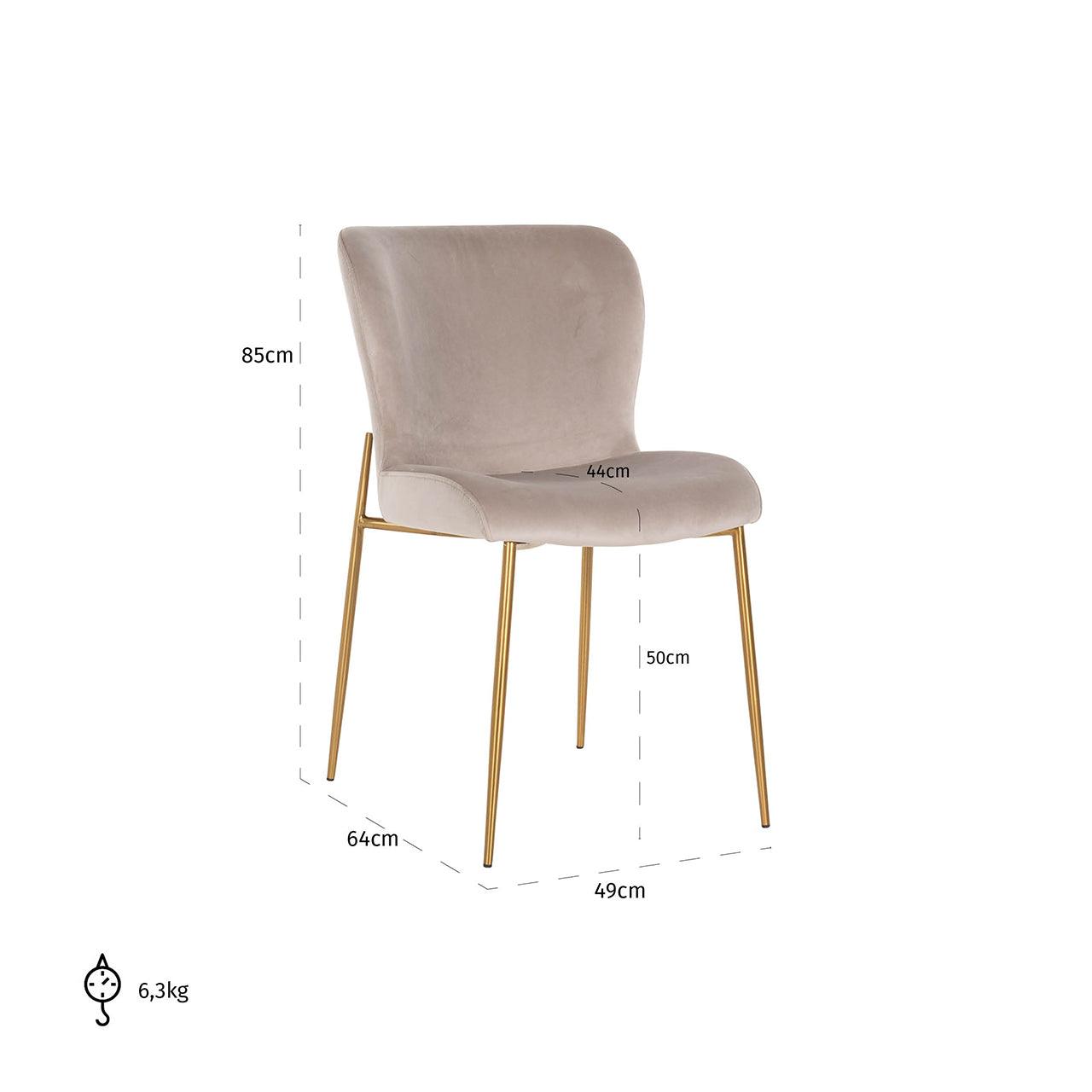 Darby Velvet Dining Chair with Metal Legs by Richmond Interiors - Maison Rêves UK