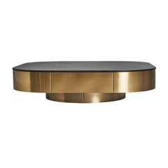 Davik Steel Coffee Table Marble Top - Maison Rêves UK