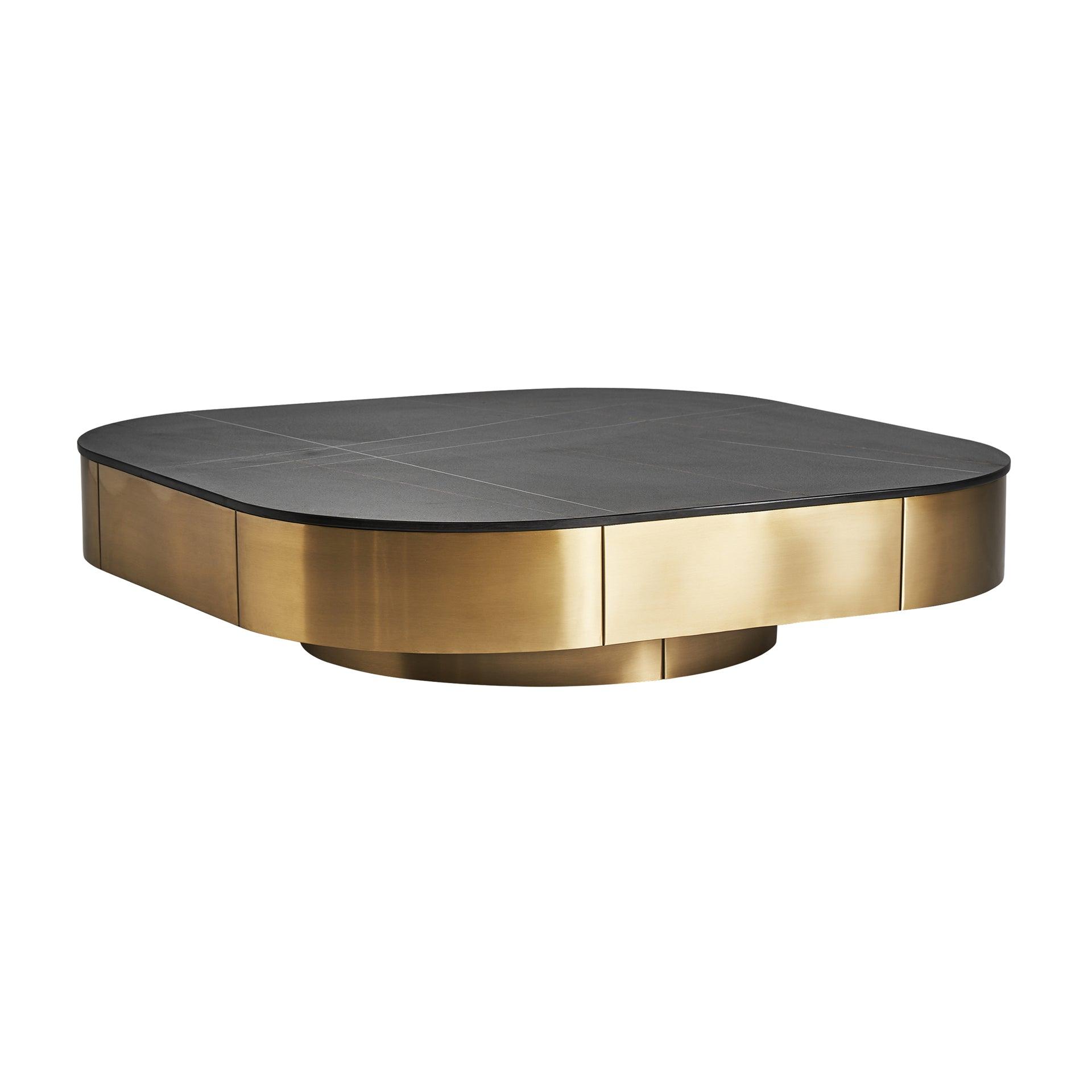 Davik Steel Coffee Table Marble Top - Maison Rêves UK