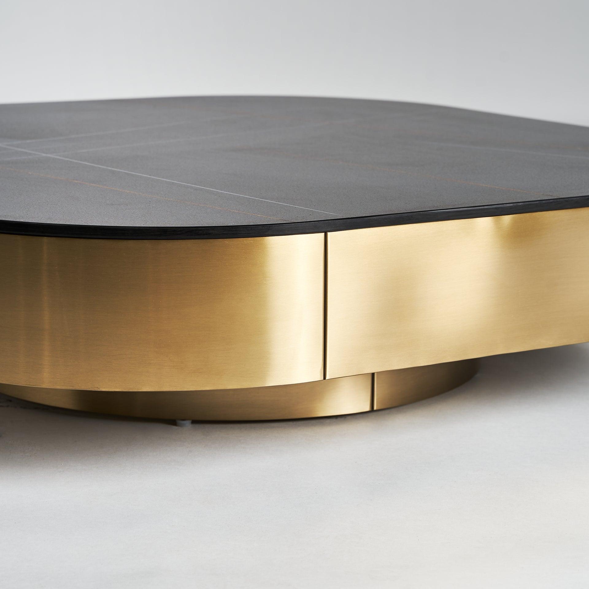 Davik Steel Coffee Table Marble Top - Maison Rêves UK