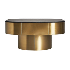 Davik Steel Coffee Table Marble Top - Small - Maison Rêves UK