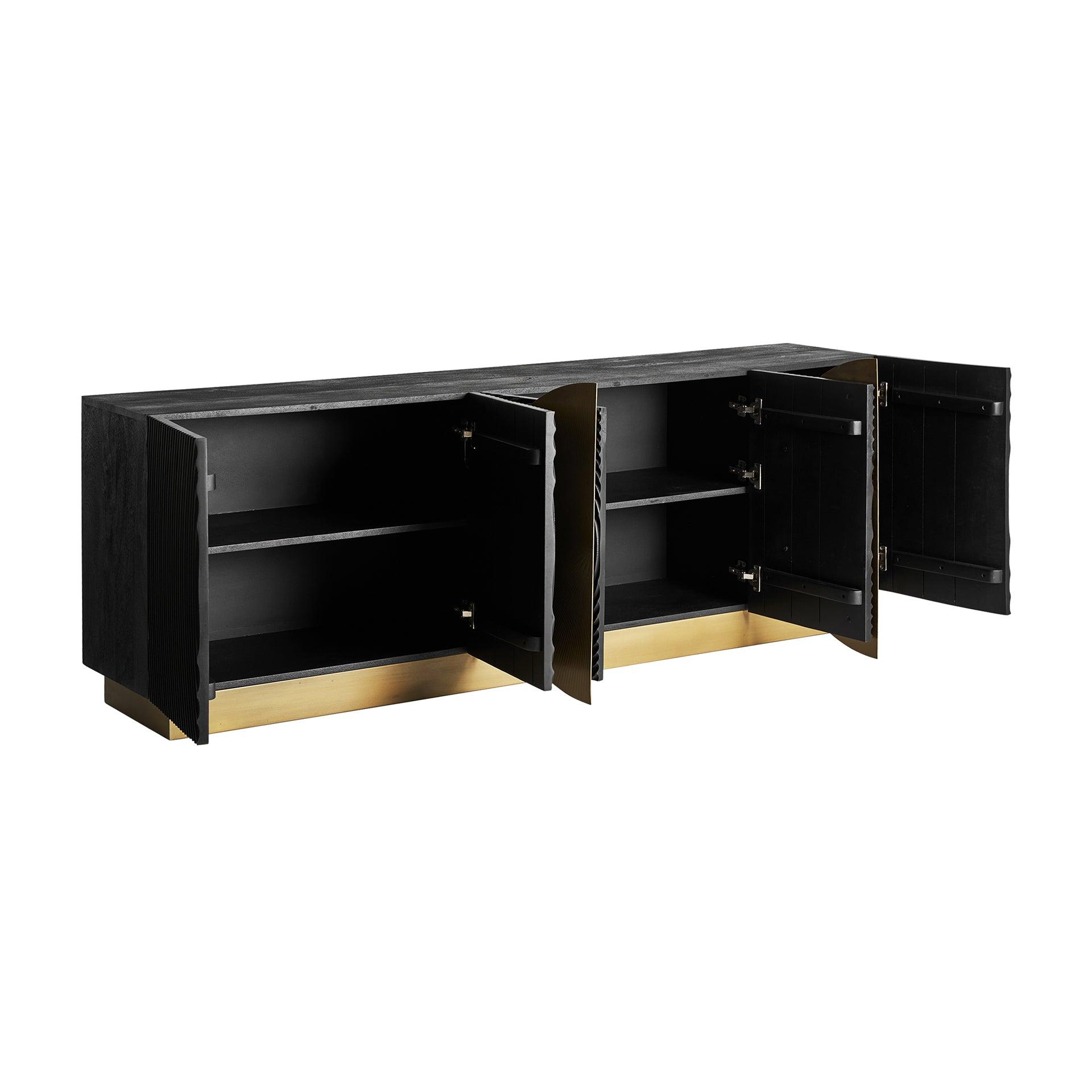 Dobeln Iron & Mango Wood Sideboard - Maison Rêves UK