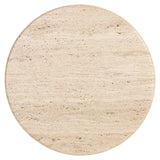 Douglas Travertine Circular Side Table with Mango Wood Base by Richmond Interiors - Maison Rêves UK