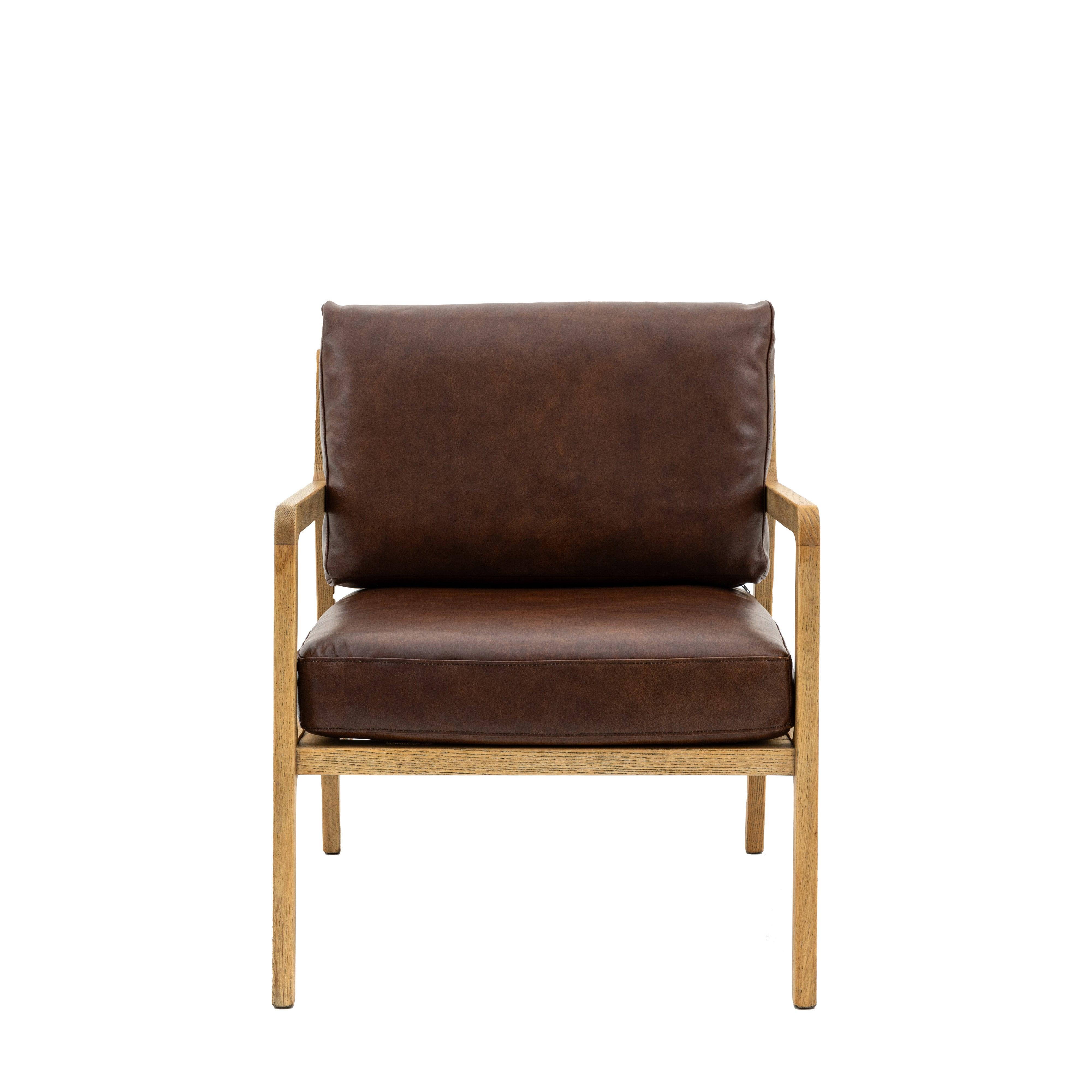 Eclipse Armchair Antique Brown Leather - Maison Rêves UK