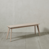 Ellie White Wash Oak Wood Dining Bench - Maison Rêves UK