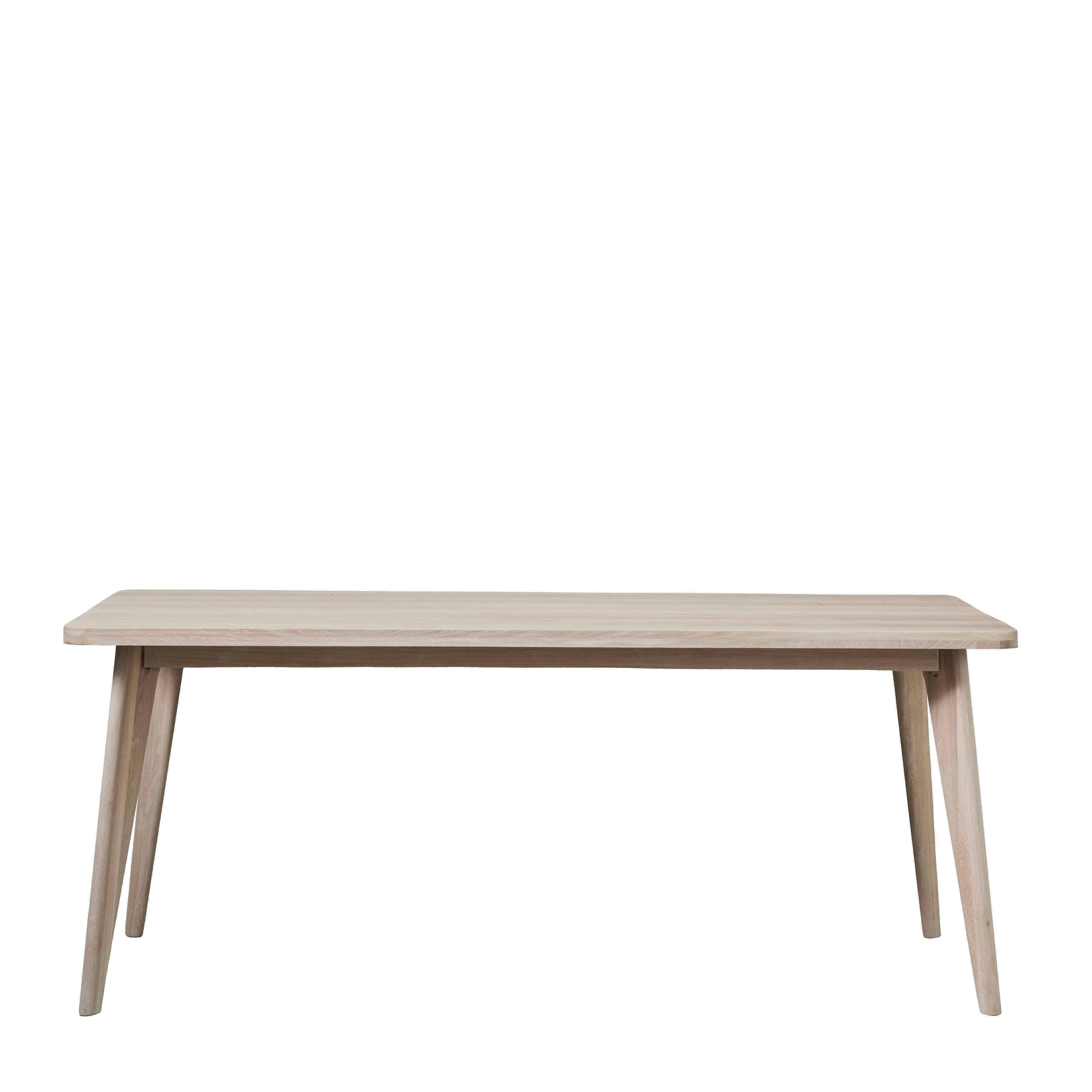 Ellie White Wash Oak Wood Dining Table - Maison Rêves UK