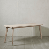 Ellie White Wash Oak Wood Dining Table - Maison Rêves UK