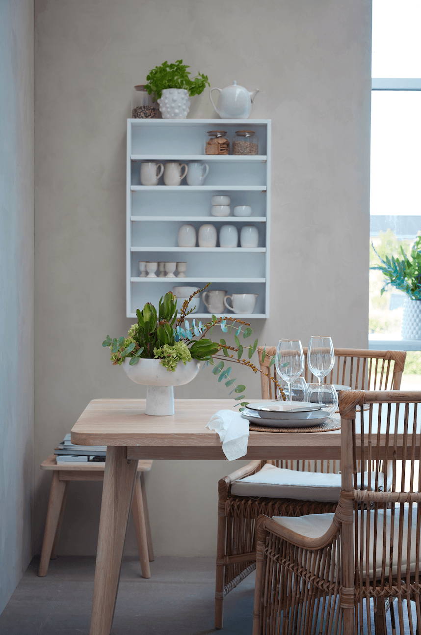 Ellie White Wash Oak Wood Dining Table - Maison Rêves UK