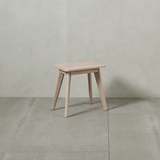 Ellie White Wash Oak Wood Stool - Maison Rêves UK