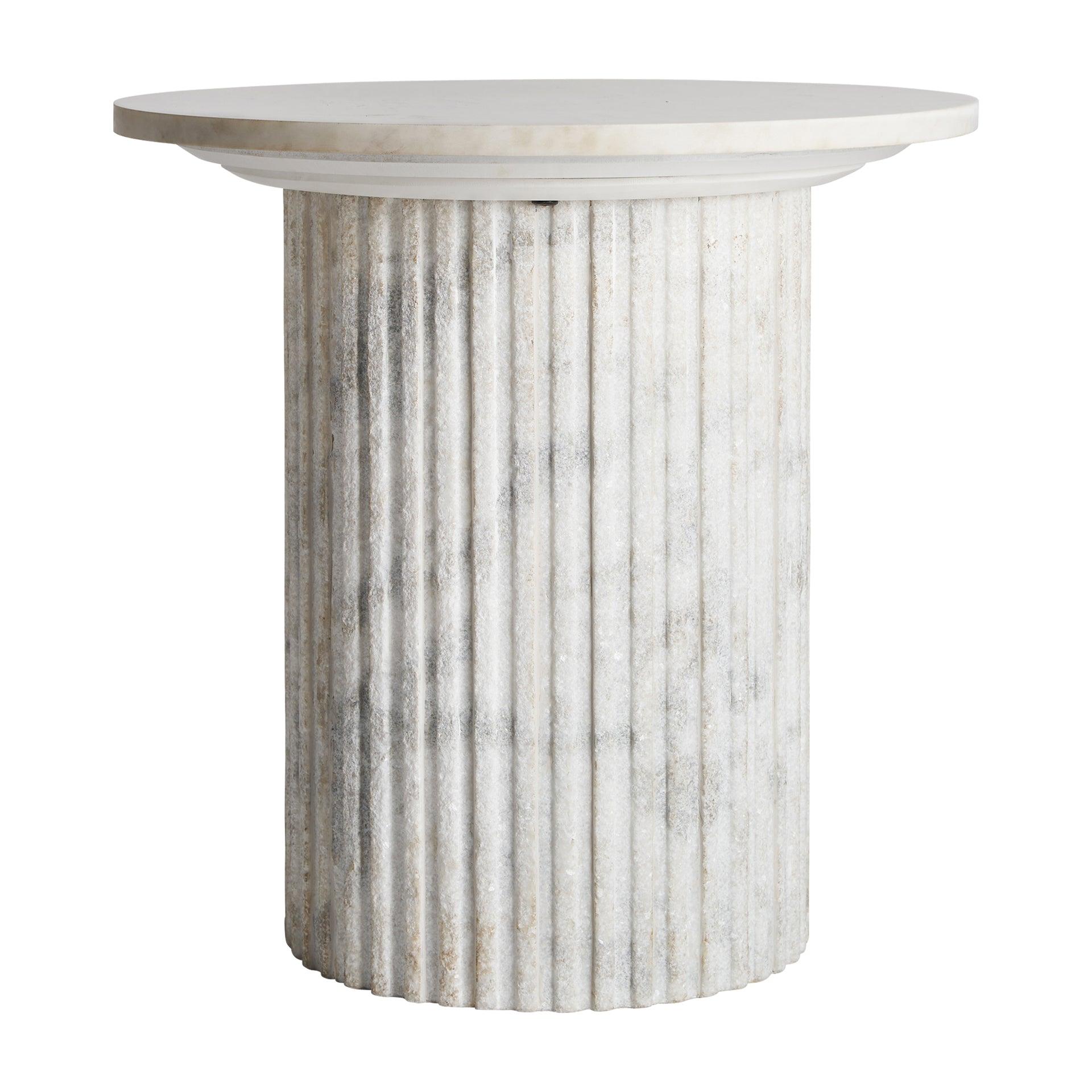 Esches White Marble Side Table - Maison Rêves UK