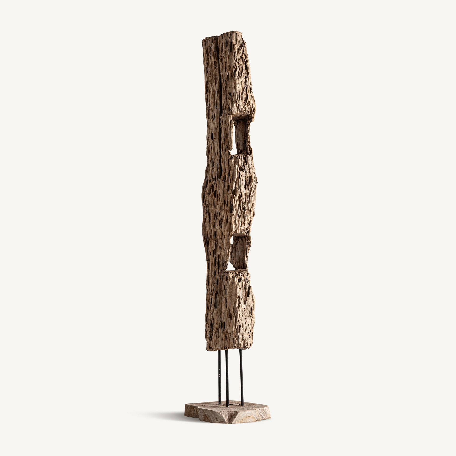 Reclaimed Wood Floor Sculpture - 165cm - Maison Rêves UK