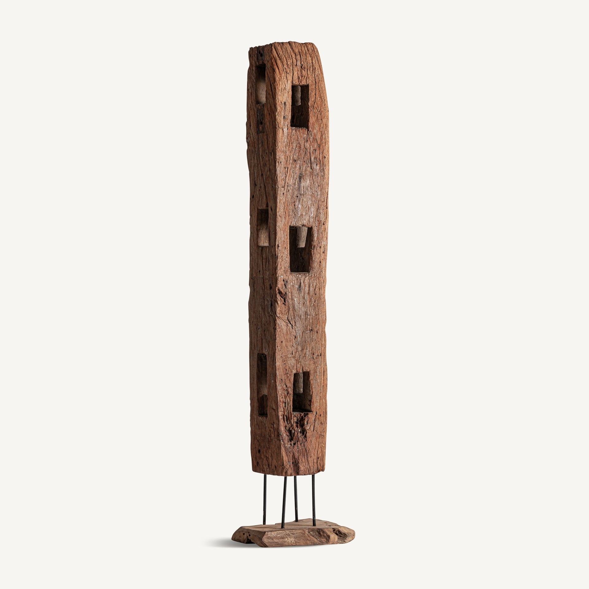 Reclaimed Wood Floor Sculpture - 190cm - Maison Rêves UK