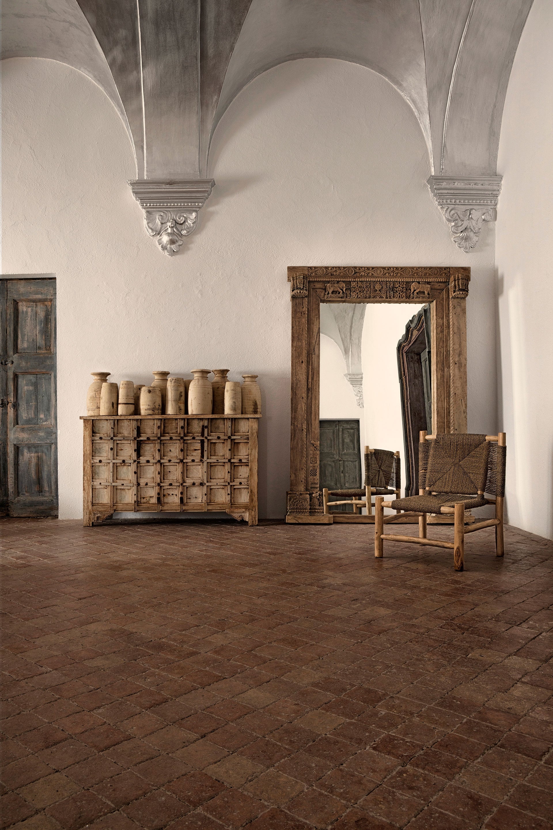Argeen Teak Wood Mirror - 220cm - Maison Rêves UK