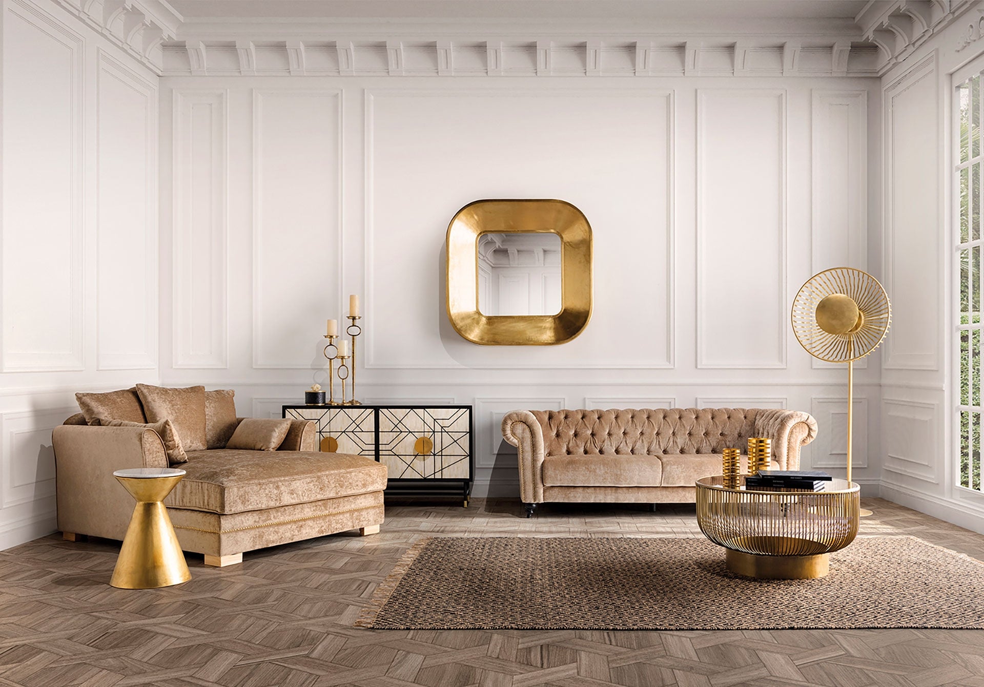 Zug Brass Mirror - Maison Rêves UK