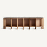 Nara Oak Wood Bookcase - 240x54x66cm - Maison Rêves UK