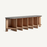 Nara Oak Wood Bookcase - 240x54x66cm - Maison Rêves UK