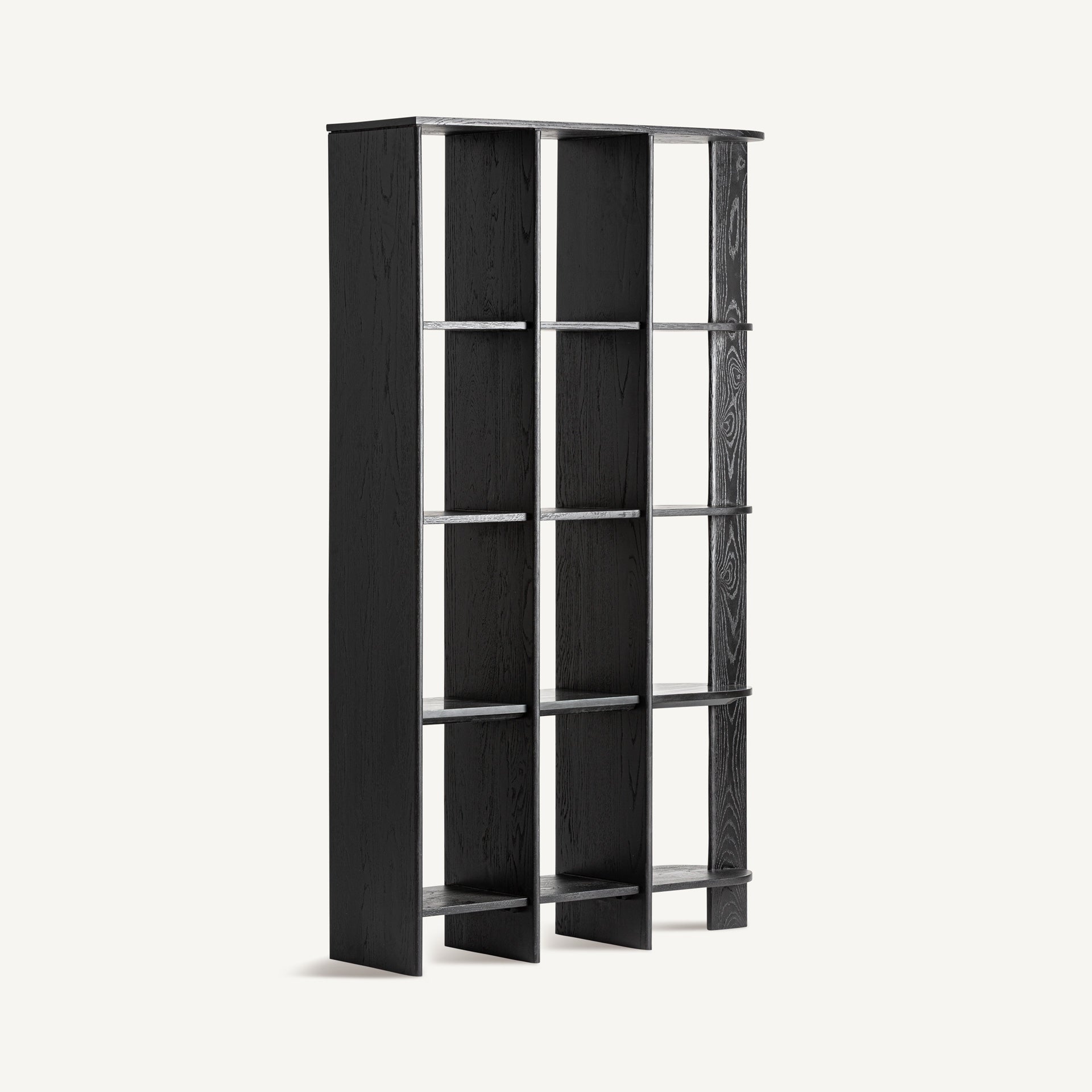 Nara Oak Wood Bookcase - 123x40x210cm - Maison Rêves UK