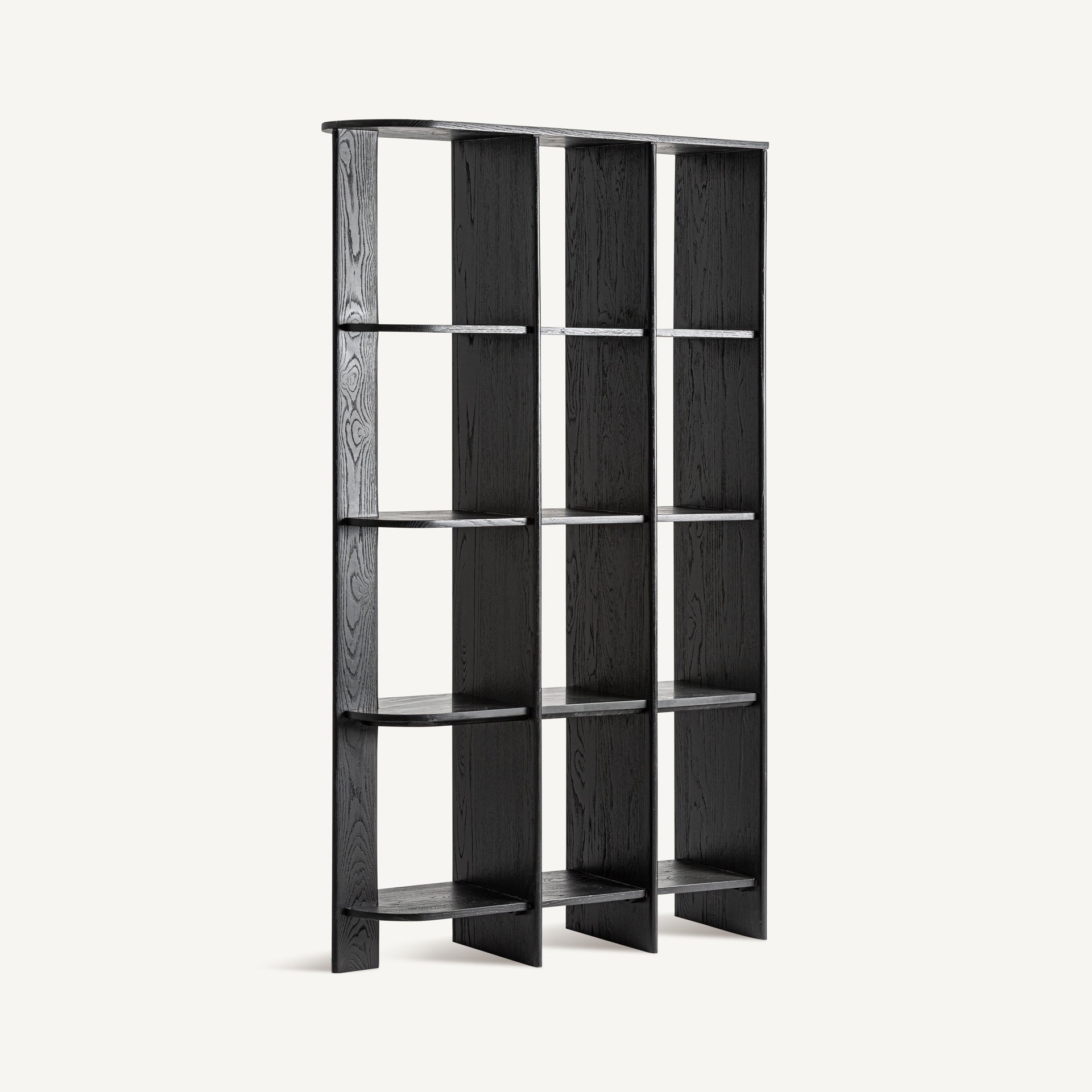 Nara Oak Wood Bookcase - 123x40x210cm - Maison Rêves UK