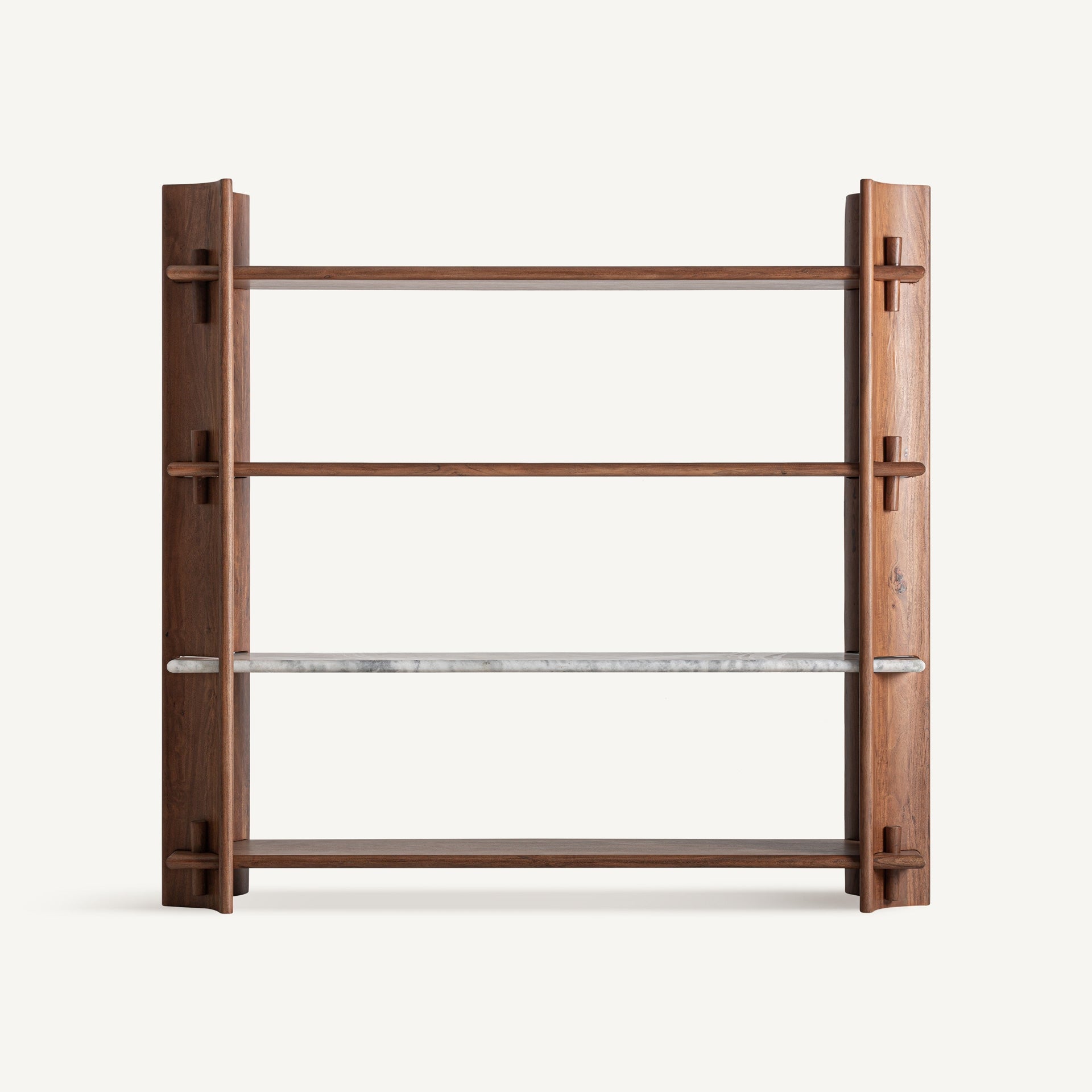 Sagy Acacia Wood Bookcase - Maison Rêves UK
