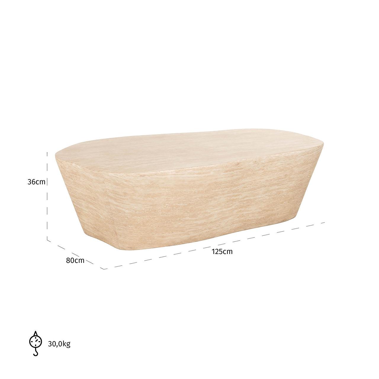 Fictus Faux Travertine 125cm Coffee Table by Richmond Interiors - Maison Rêves UK