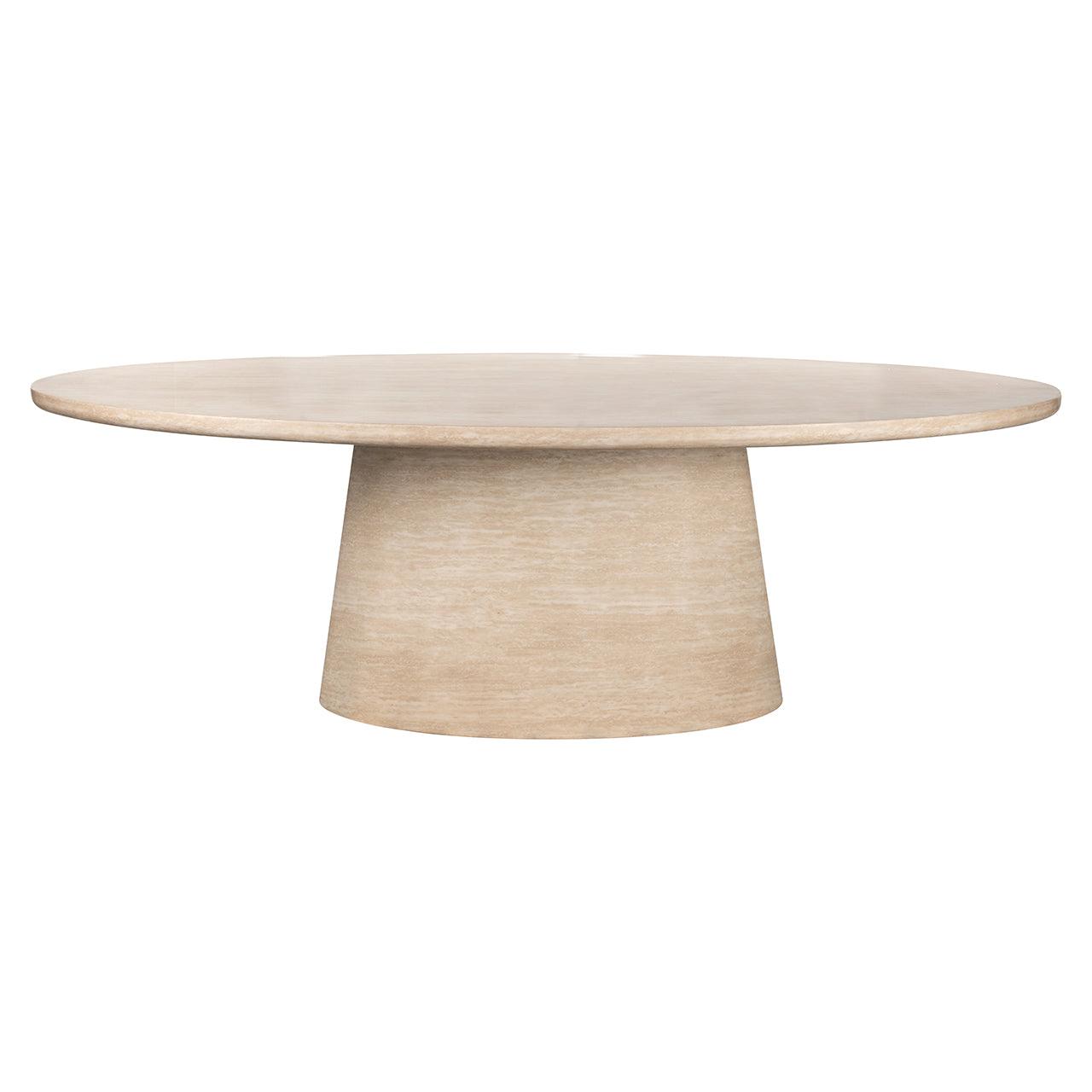Fictus Faux Travertine Oval Dining Table by Richmond Interiors - Maison Rêves UK