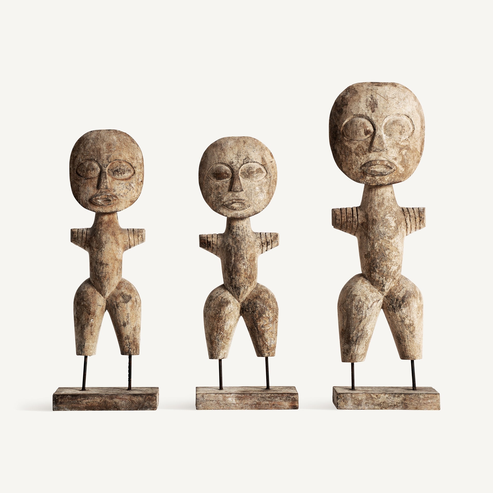 Lakshmi Tropical Wood Ethnic Figure (Set of 3) - Maison Rêves UK