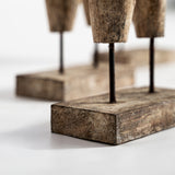 Lakshmi Tropical Wood Ethnic Figure (Set of 3) - Maison Rêves UK