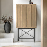 Forma 2 Door Cocktail Cabinet Weathered Grey Finish - Maison Rêves UK