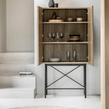 Forma 2 Door Cocktail Cabinet Weathered Grey Finish - Maison Rêves UK