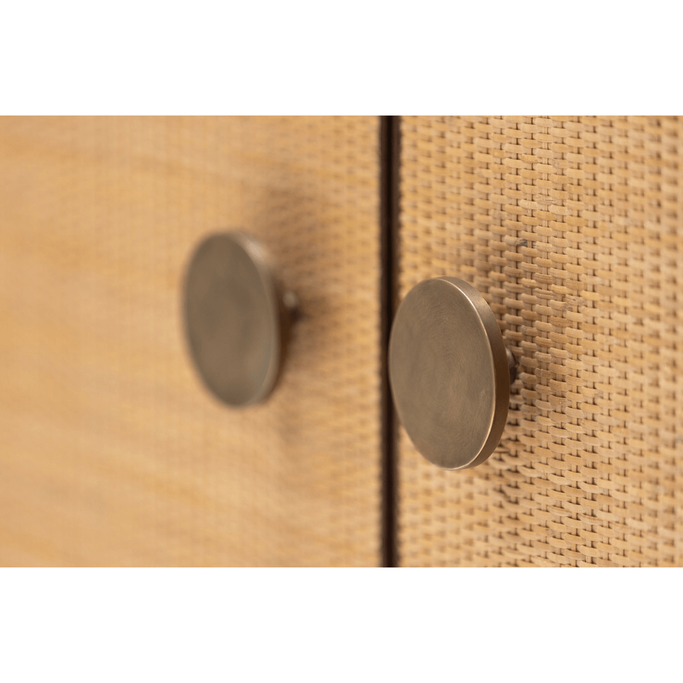 Granada Mindi Wood and Natural Rattan 2 Door Cabinet - Maison Rêves UK