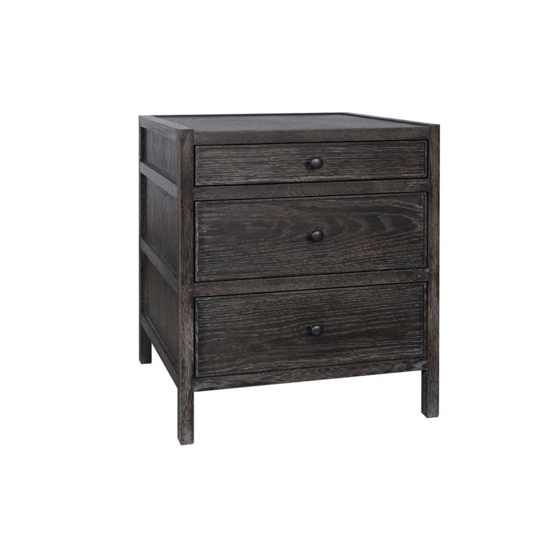 Maria Oak Wood Bedside Chest with 3 Drawers 50cm