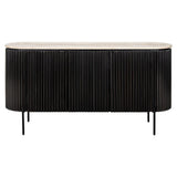 Hampton 3 Door Wood Sideboard with Travertine Top by Richmond Interiors - Maison Rêves UK