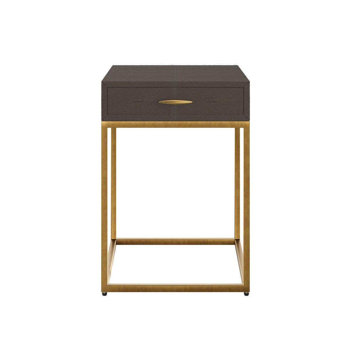 Hampton Bedside Table - Brown Shagreen by DI Designs - Maison Rêves UK