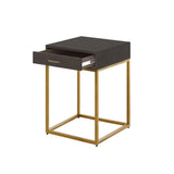 Hampton Bedside Table - Brown Shagreen by DI Designs - Maison Rêves UK