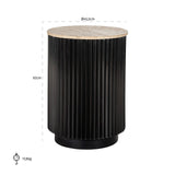 Hampton Circular Side Table with Travertine Top by Richmond Interiors - Maison Rêves UK