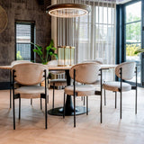 Hampton Oval Dining Table with Travertine Top by Richmond Interiors - Maison Rêves UK