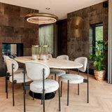 Hampton Oval Dining Table with Travertine Top by Richmond Interiors - Maison Rêves UK