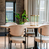 Hampton Oval Dining Table with Travertine Top by Richmond Interiors - Maison Rêves UK