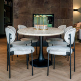 Hampton Oval Dining Table with Travertine Top by Richmond Interiors - Maison Rêves UK