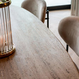 Hampton Oval Dining Table with Travertine Top by Richmond Interiors - Maison Rêves UK