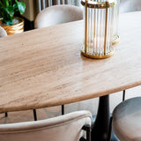 Hampton Oval Dining Table with Travertine Top by Richmond Interiors - Maison Rêves UK