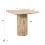 Hampton Travertine Side Table with Square Top by Richmond Interiors - Maison Rêves UK