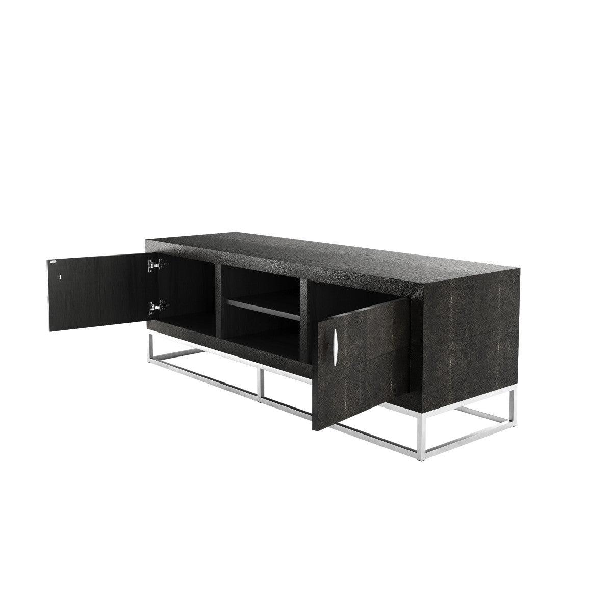 Hampton TV Unit - Black Shagreen by DI Designs - Maison Rêves UK