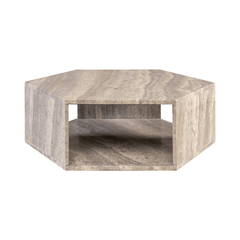 Hexx Grey Travertine Coffee Table - Maison Rêves UK