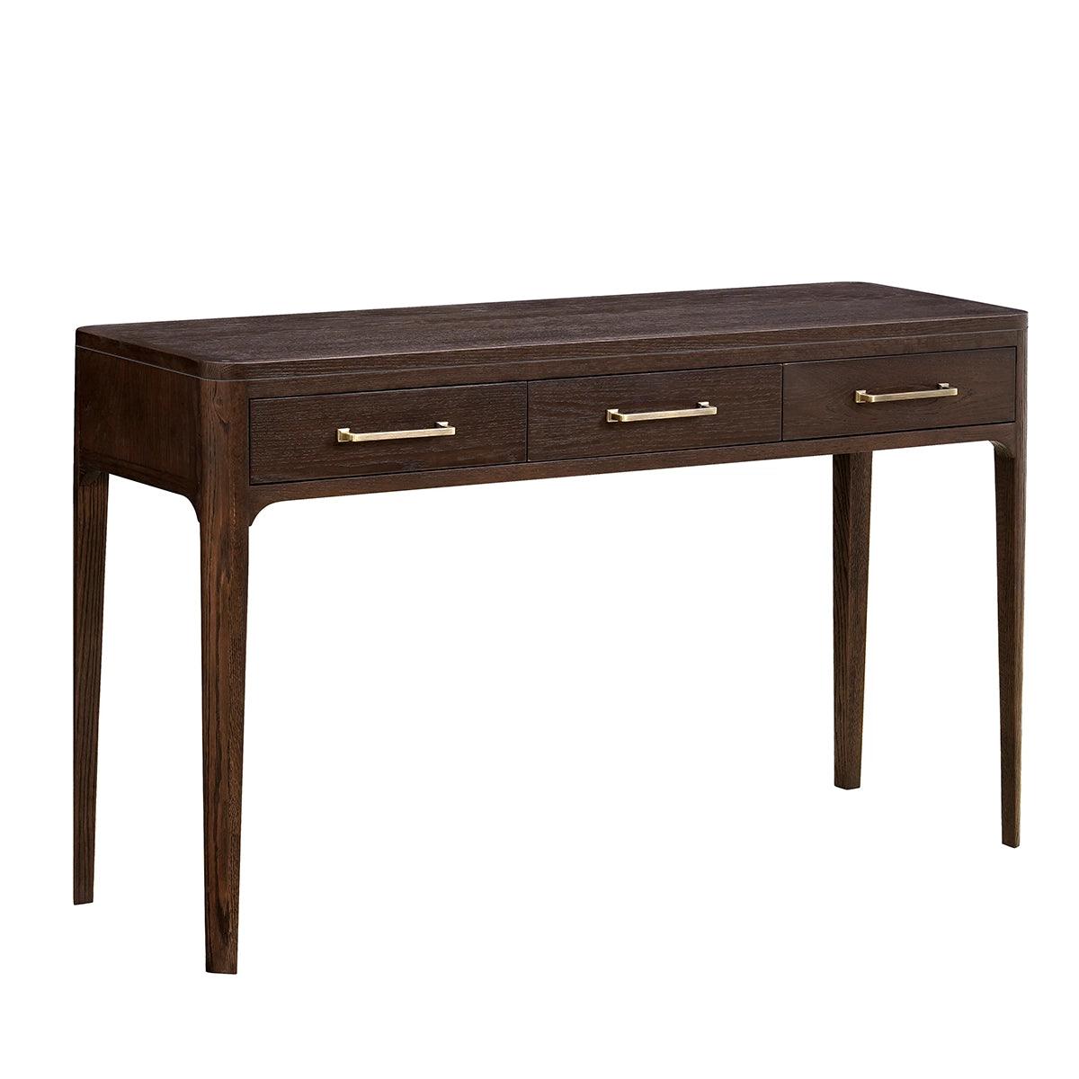 Hudson 3 Drawer Console Table Brushed Brown Oak by Eccotrading Design London - Maison Rêves UK