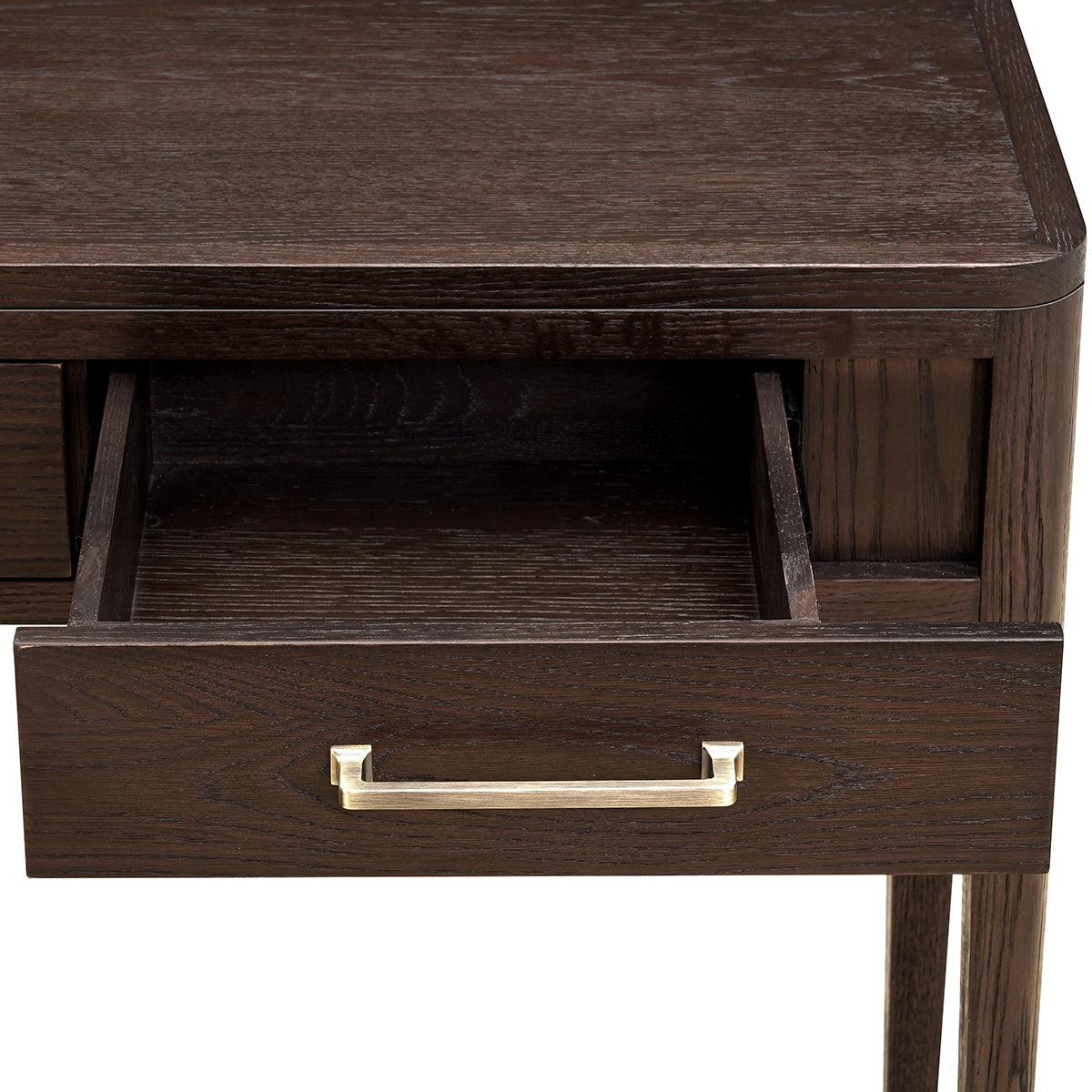 Hudson 3 Drawer Console Table Brushed Brown Oak by Eccotrading Design London - Maison Rêves UK