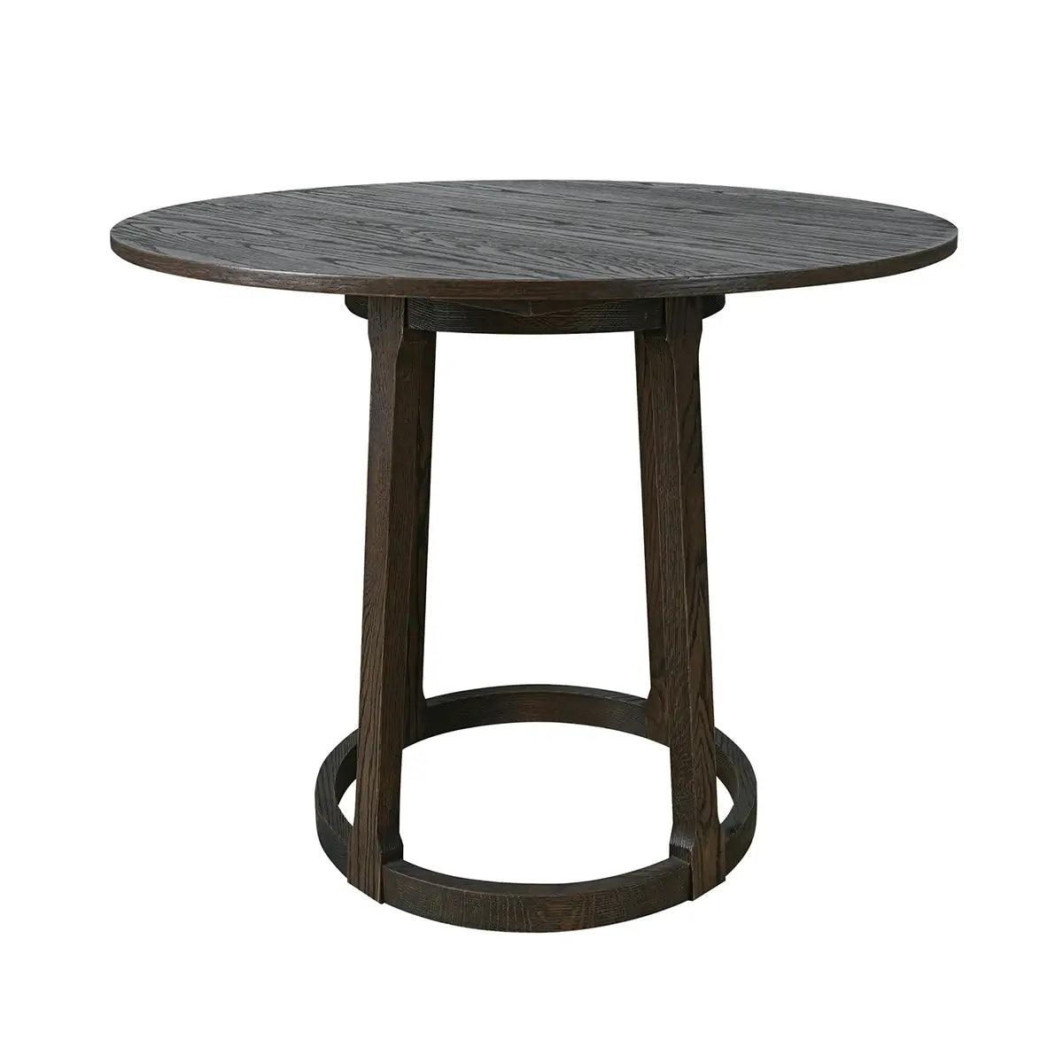 Hudson Round Dining Table Brushed Brown Oak 120cm by Eccotrading Design London - Maison Rêves UK
