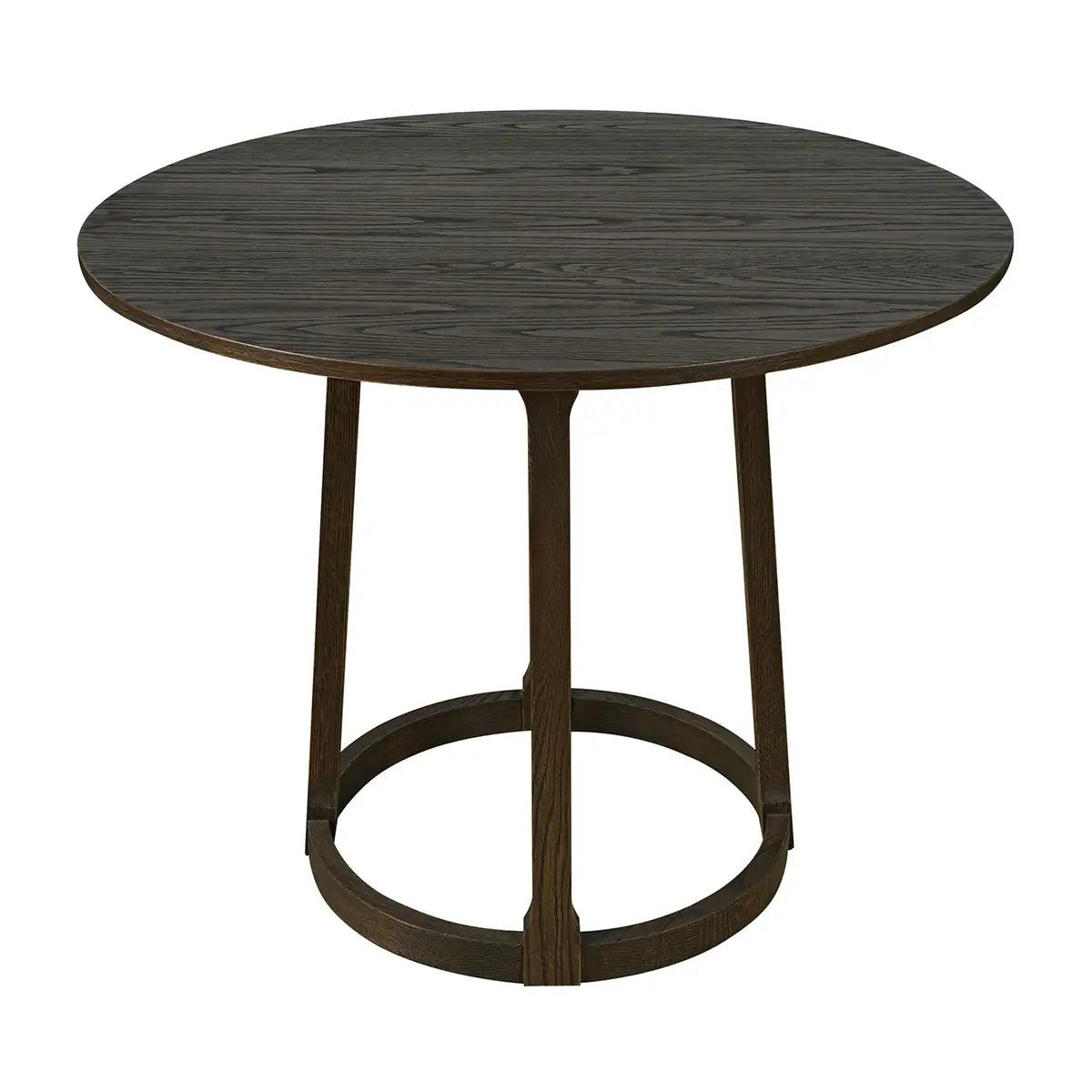 Hudson Round Dining Table Brushed Brown Oak 120cm by Eccotrading Design London - Maison Rêves UK