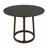 Hudson Round Dining Table Brushed Brown Oak 120cm by Eccotrading Design London