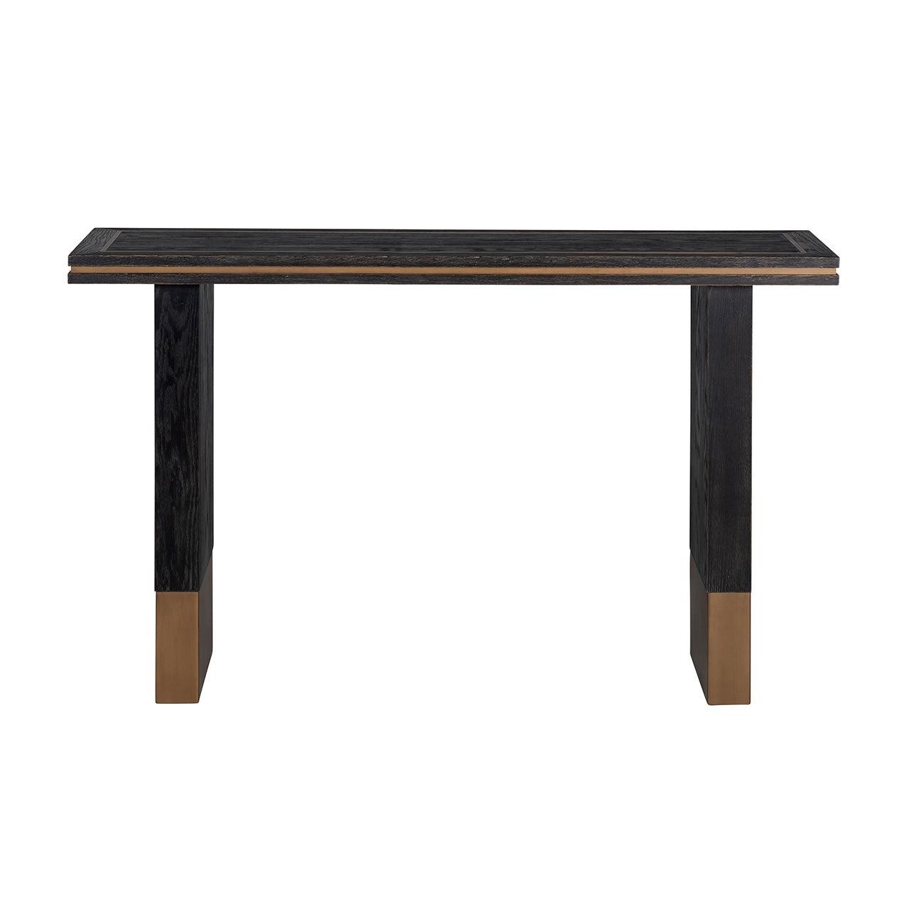 Hunter Black Rustic Console Table with Gold Accents by Richmond Interiors - Maison Rêves UK